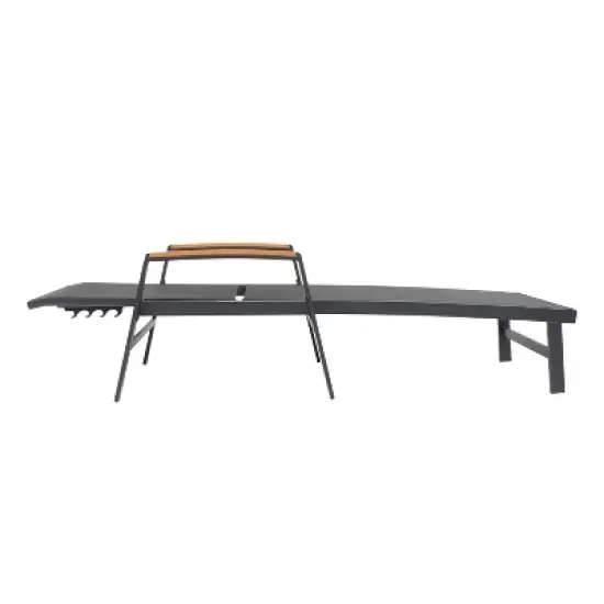 GDFStudio Edan Outdoor Aluminum and Mesh Chaise Lounge, Black image {5}