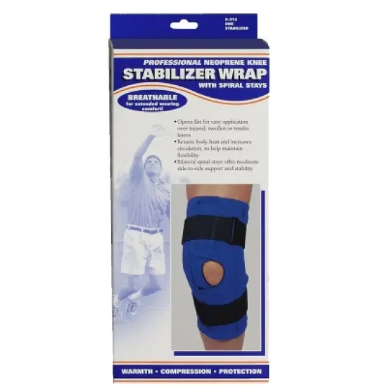 OTC Knee Stabilizer Wrap, Spiral Stays, Neoprene, Black image {4}