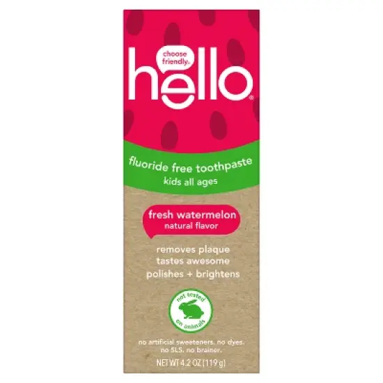 hello Kids' Fluoride Free Toothpaste - Watermelon - 4.2oz image {9}