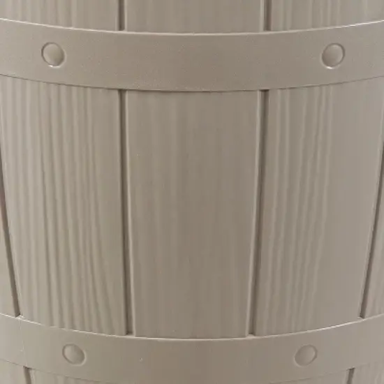 Sunnydaze Faux Wood Design Patio Bar Cooler Table with Height-Adjustable Tabletop - Driftwood image {3}