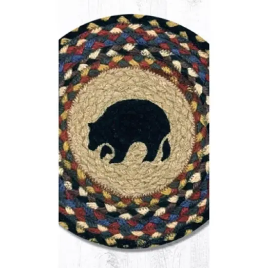Earth Rugs Black Bear Round Trivet &ndash; Rustic Cabin Kitchen Hot Pad 10"x10" image {2}
