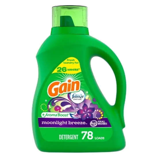 Gain + Aroma Boost Moonlight Breeze Scent HE Compatible Liquid Laundry Detergent image {9}