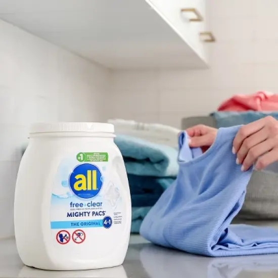 All Mighty Pacs Free Clear Laundry Detergent Pacs - 60ct/24.7oz image {6}