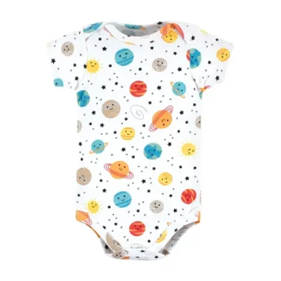 Hudson Baby Cotton Bodysuits, Happy Planets image {3}