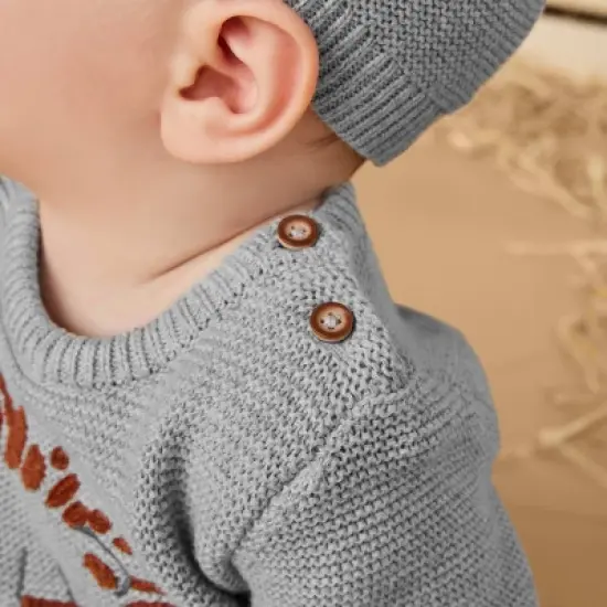 Carter's Just One You&reg;️ Baby Boys' 3pc Lion Sweater & Bottom Set - Gray image {7}