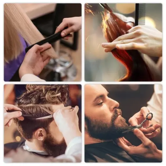 Unique Bargains Electroplating Tooth Shears Hair Cutting Scissors 1 Pc image {5}