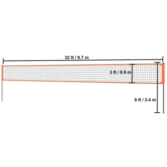 VEVOR Outdoor Portable Volleyball Net System, Adjustable Height Aluminum Poles, Professional Volleyball Set with PVC Volleyball, Pump, Carrying Bag image {7}