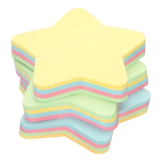Unique Bargains Star Shape Bright Colorful Sticky Notes 100 Sheets/Pad image {5}