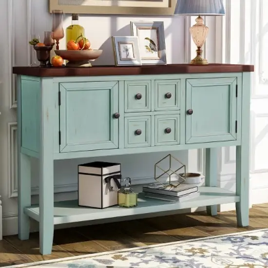Modernluxe Cambridge Series Buffet Sideboard Console Table with Bottom Shelf image {9}