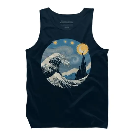 Men's Design By Humans The Great Starry Wave By vincenttrinidad Tank Top image {5}