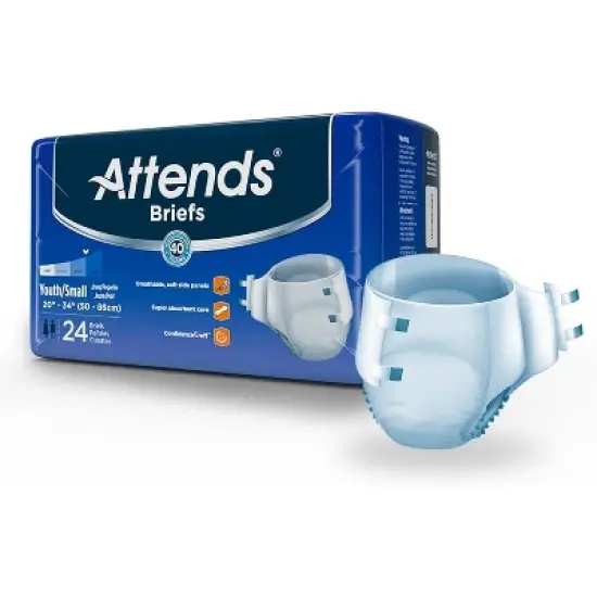Attends Adult Unisex Briefs with Refastenable Tabs image {2}