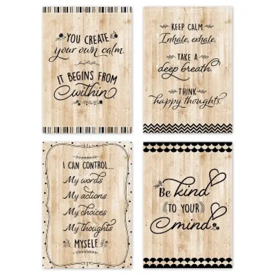 Creative Teaching Press&reg; Core Decor Black, White, and Wood Inspire U 4-Poster Pack image {5}