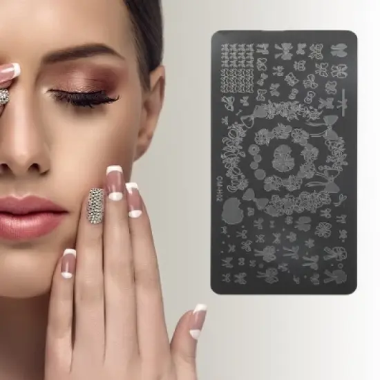 Unique Bargains Colorful Nail Art Stamp OM-H02 Silver Tone 1 Pc image {3}