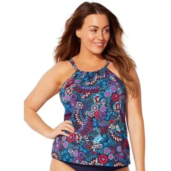 Swimsuits for All Women&rsquo;s Plus Size High Neck Tankini Top image {8}