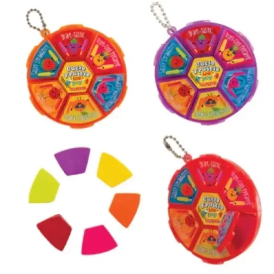 Cutie Fruitie Fun! Scented Eraser Wheel (8 Pack) - Sassy Scents Sparkling Colors image {1}