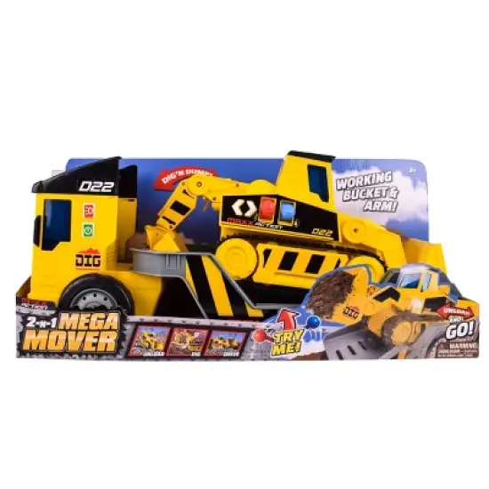 Maxx Action 2-N-1 Mega Mover &ndash; Construction Truck and Trailer image {4}