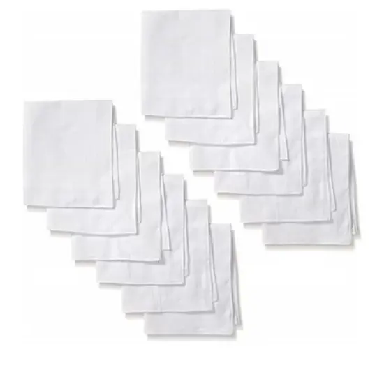 Men's White 100% Cotton Soft Finish Handkerchiefs image {4}