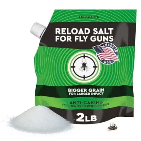 Impresa 2 lbs. Fly Salt for Fly Shooters &ndash; Large Grain Salt for Fly Shooter - With Pouring Spout for Easy Loading image {6}