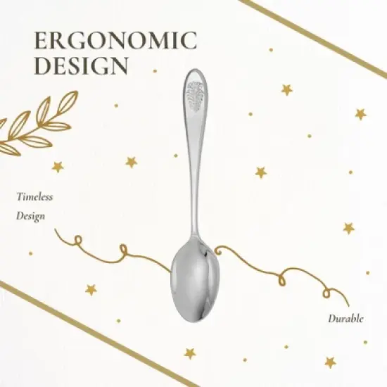 Spode Christmas Tree 10-Inch Serving Spoon - Holiday Flatware Utensil - 18/10 Stainless Steel with Embossed Handle - Dishwasher Safe Festive Flatware image {5}