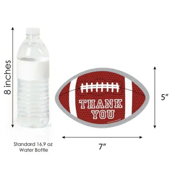 Big Dot of Happiness End Zone - Football - Shaped Thank You Cards - Baby Shower or Birthday Party Thank You Note Cards with Envelopes - Set of 12 image {4}