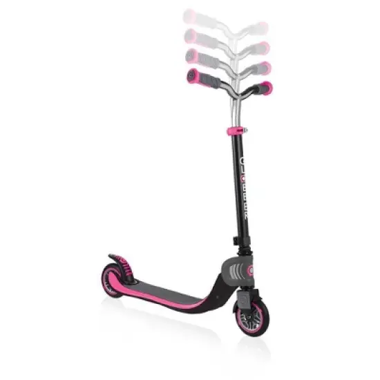 Globber Flow 125 Foldable Kick Scooter - Black/Pink image {4}