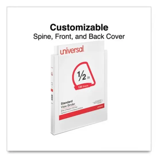 Universal Slant D-Ring View Binder, 3 Rings, 0.5" Capacity, 11 x 8.5, White image {5}