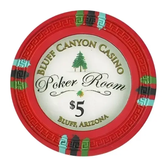 Slickblue 13.5-Gram Clay Poker Chips 25-Pack, Greek Key Mold, Casino Game Chips, Bluff Canyon Style, $1-$10K image {9}
