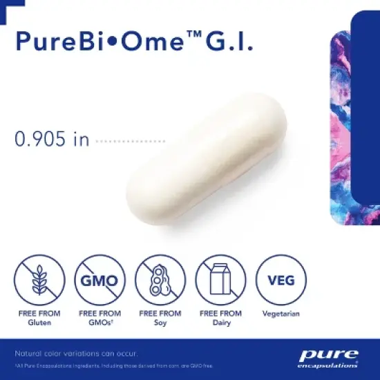 Pure Encapsulations PureBi&bull;Ome G.I. - Hypoallergenic Multi Strain Probiotic Blend for G.I. Comfort and Health - 60 Capsules image {2}