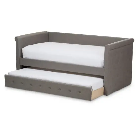Twin Alena Modern And Contemporary Fabric Daybed with Trundle - Baxton Studio image {7}