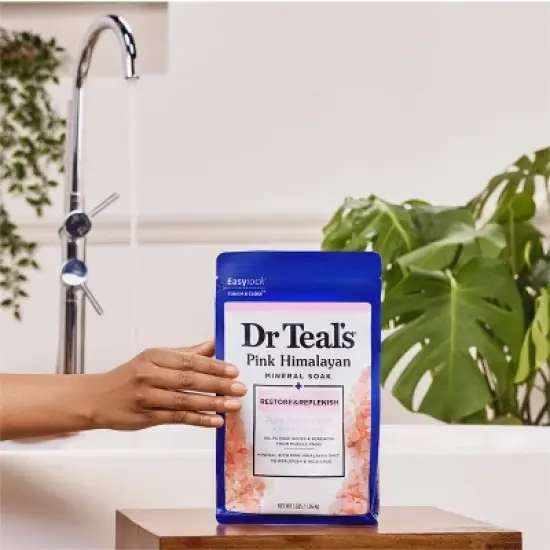 Dr Teal's Epsom Salt Magnesium Soak - Restore & Replenish with Pink Himalayan Mineral - 3 lbs image {2}