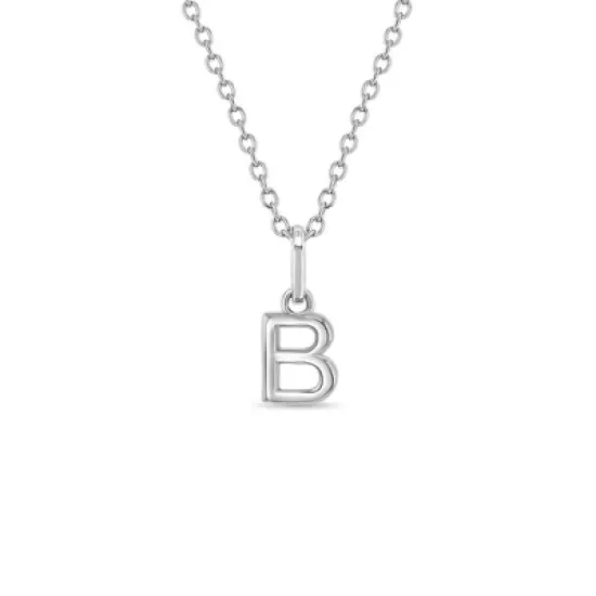 Girls' Tiny Initial Letter Sterling Silver Necklace - In Season Jewelry image {27}