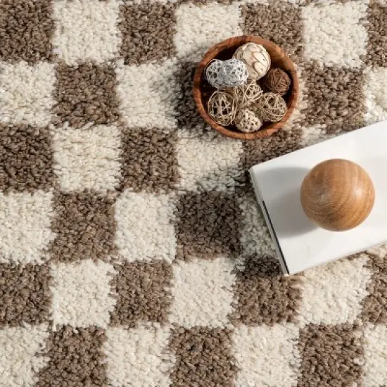 Nuloom Adelaide Mid-Century Checkered Shag Indoor Area Rug image {6}