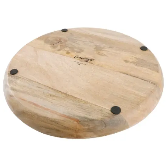 Cravings By Chrissy Teigen 15.9 Inch Round Enameled Mango Wood Platter in Blush image {4}