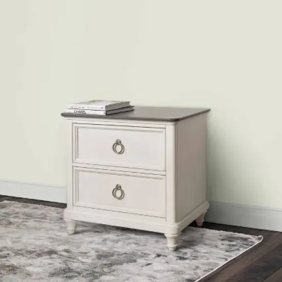 Cristina Two Toned Wooden Nightstand White - Abbyson Living image {1}
