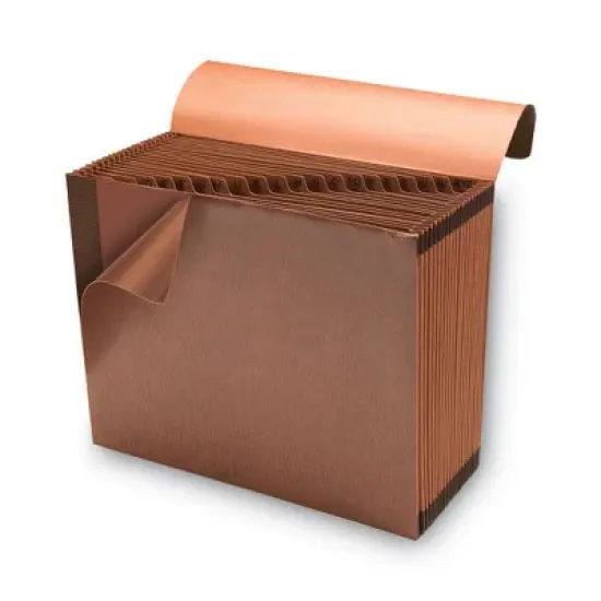 Smead TUFF Expanding Wallet, 21 Sections, Elastic Cord Closure, 1/21-Cut Tabs, Letter Size, Redrope image {4}