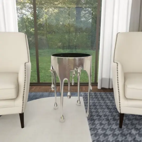 Contemporary Aluminum Melting Accent Table - Olivia & May image {16}