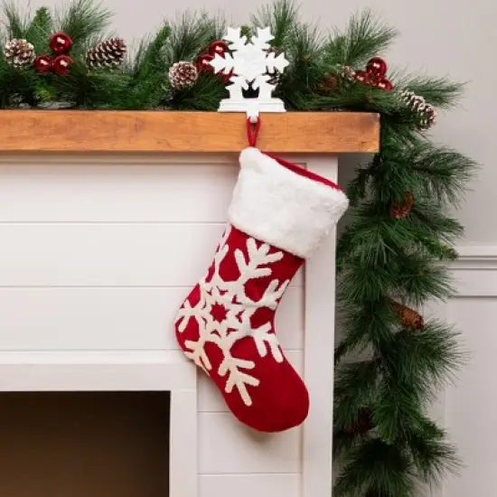 Northlight Reindeer and Snowflake Embroidered Christmas Stockings - 20" - Set of 3 image {2}