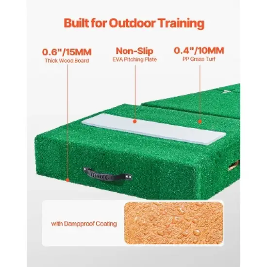 VEVOR Pitching Mound, Portable Baseball Pitcher's Mound, 77 in IIndoor Outdoor Pitching Practice and Training Equipment,Softball Pitching Aids, Green image {3}