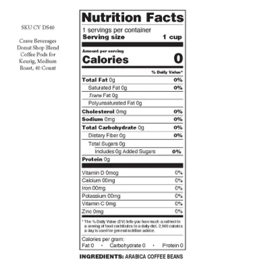 Crave Beverages Donut Shop Blend Coffee Pods for Keurig, Medium Roast, 40 Count image {1}