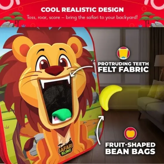 Swooc Games - Safari Sling&trade; | 2-in-1 Bean Bag Toss Game for Kids | 5-Second Setup Kids Cornhole Game Set | Outdoor Toddler Activities | Backyard Games image {3}