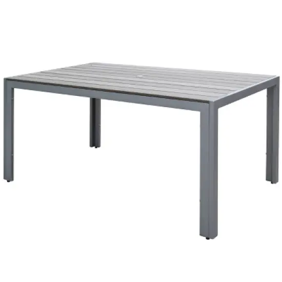 Outdoor Rectangle Dining Table - Sun Bleached Gray - CorLiving image {2}
