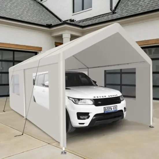 Hrinhom 111"H Heavy Duty Portable Carport with Window,Outdoor Storage Shelter image {4}