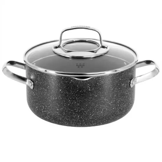 Korkmaz Galaksi Non Stick Casserole with Lid in Black image {7}