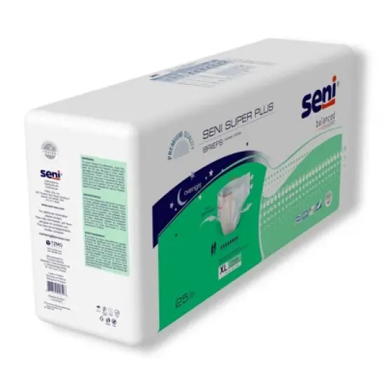 Seni Super Plus Adult Incontinence Brief XL Heavy Absorbency Breathable / Overnight, S-XL25-BP1, Severe image {3}
