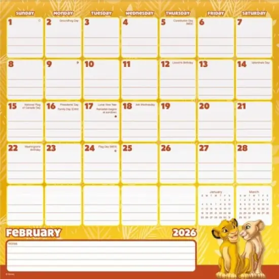 Disney 2026 Classic 12"x12" Family Calendar image {2}