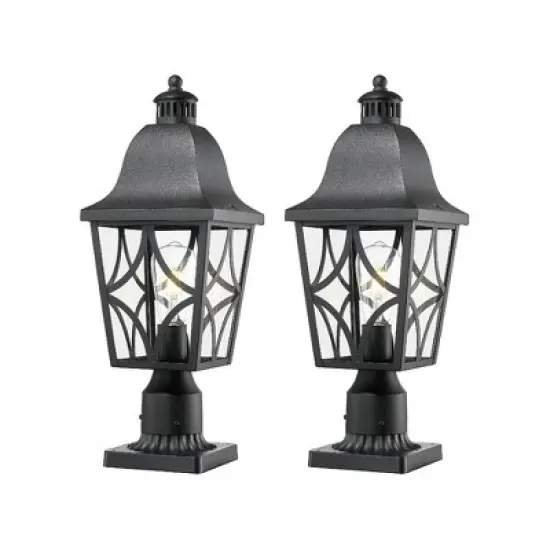 YUHAO Gardens, Yards or Entrances Anti-Rust Waterproof Outdoor Post Light Modern Black(2 PACK) image {14}