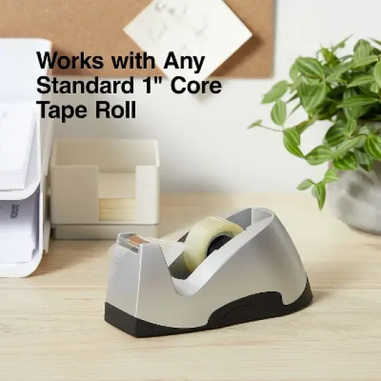 Staples Executive Desktop Tape Dispenser Silver Each (13566) 649245 image {2}