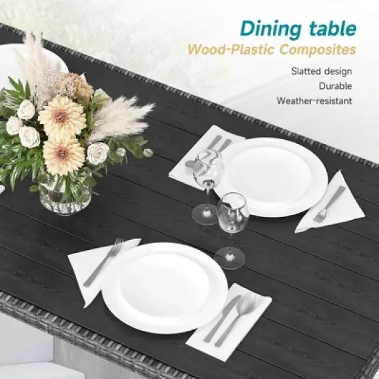 7 Piece Outdoor Sectional Sofa with Dining Table image {2}