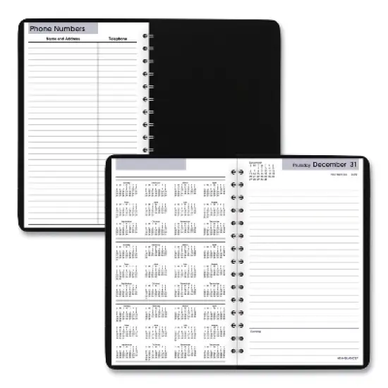 DayMinder Daily Appointment Book, 8 x 5, Black Cover, 12-Month (Jan to Dec): 2026 image {3}