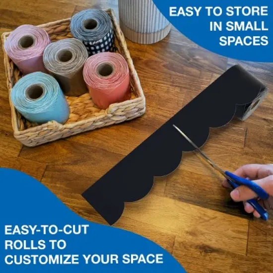 Carson Dellosa Education 65' Black, White, & Gingham 3 Pack Rolled Bulletin Board Border Set (3 rolled borders) image {4}